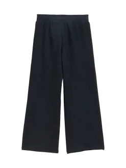 Strukturierte Wide Leg Hose