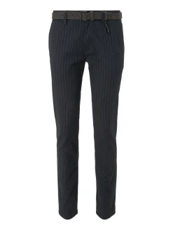 Strukturierte Chinohose mit Gürtel