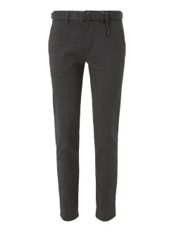 Strukturierte Chinohose mit Gürtel