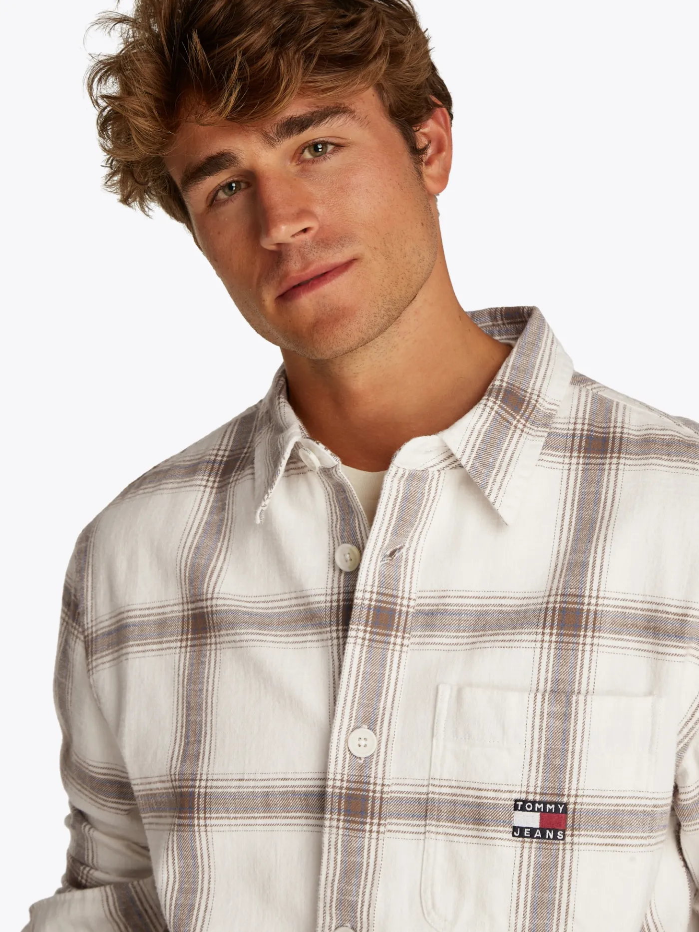 Strukturiertes Overshirt mit Karomuster