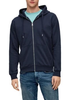 Sweatjacke mit Rippsaum