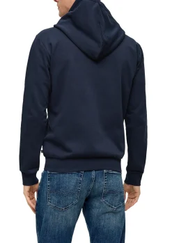 Sweatjacke mit Rippsaum