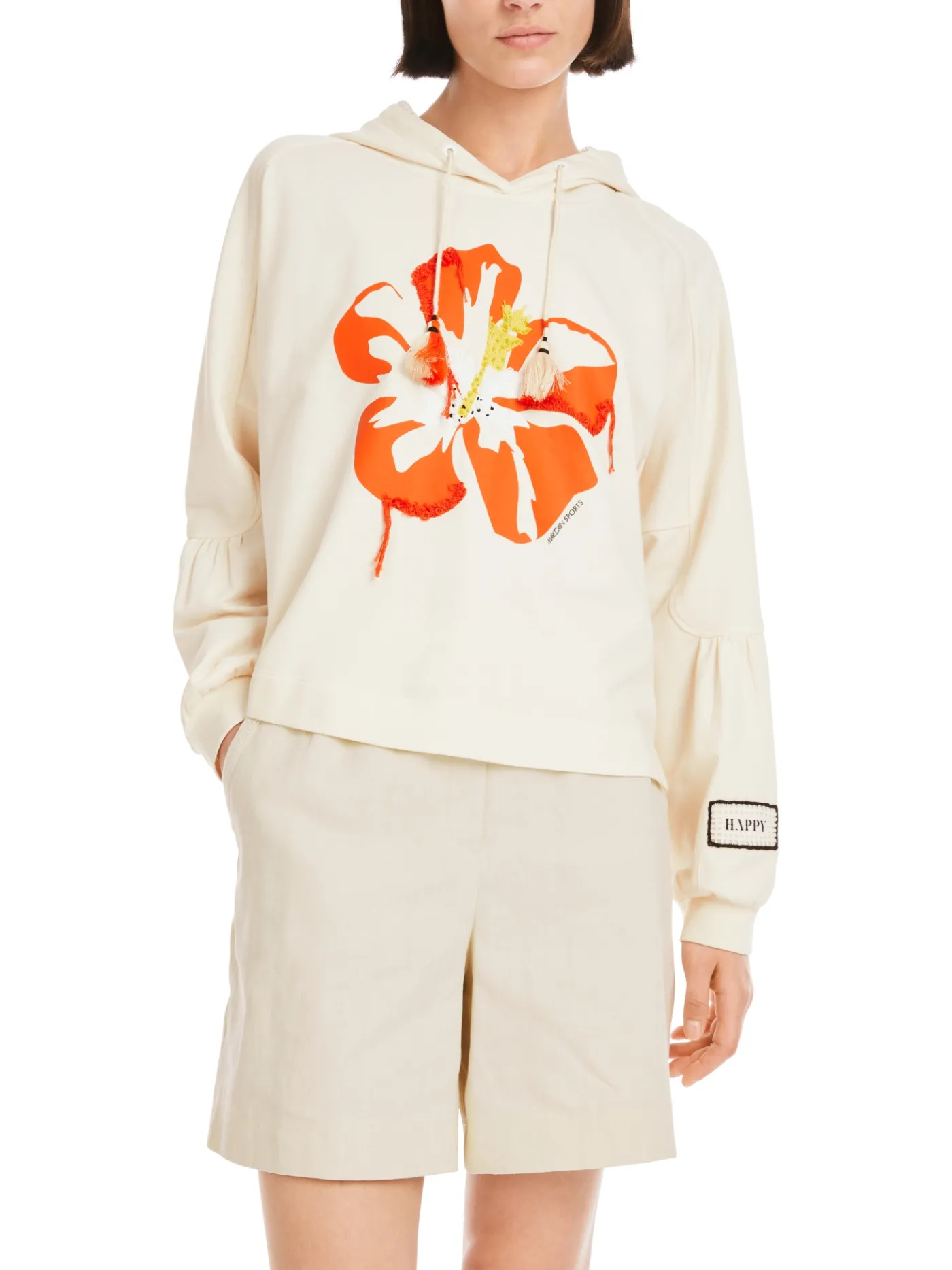 Sweatshirt im 3D-Hibiskus-Print