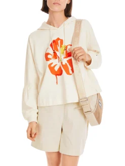 Sweatshirt im 3D-Hibiskus-Print