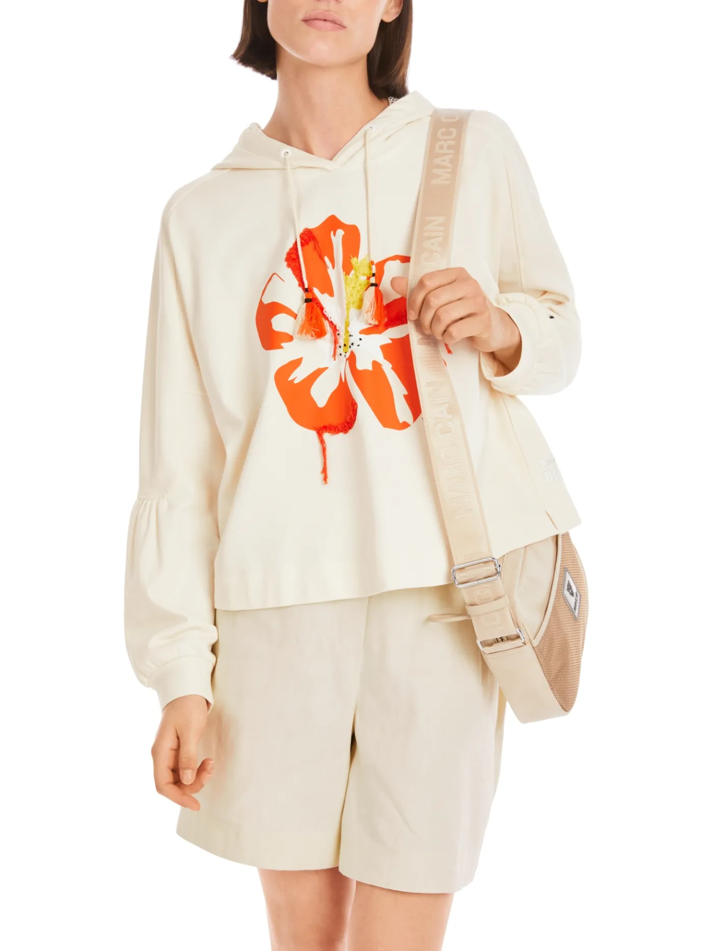 Sweatshirt im 3D-Hibiskus-Print