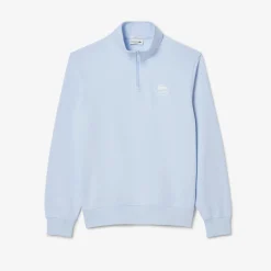 Sweatshirt mit Reißverschluss, hohem Kragen und Print