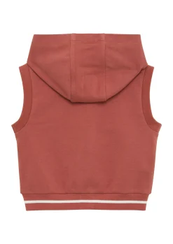 Sweat-Weste aus Baumwollstretch mit Kapuze