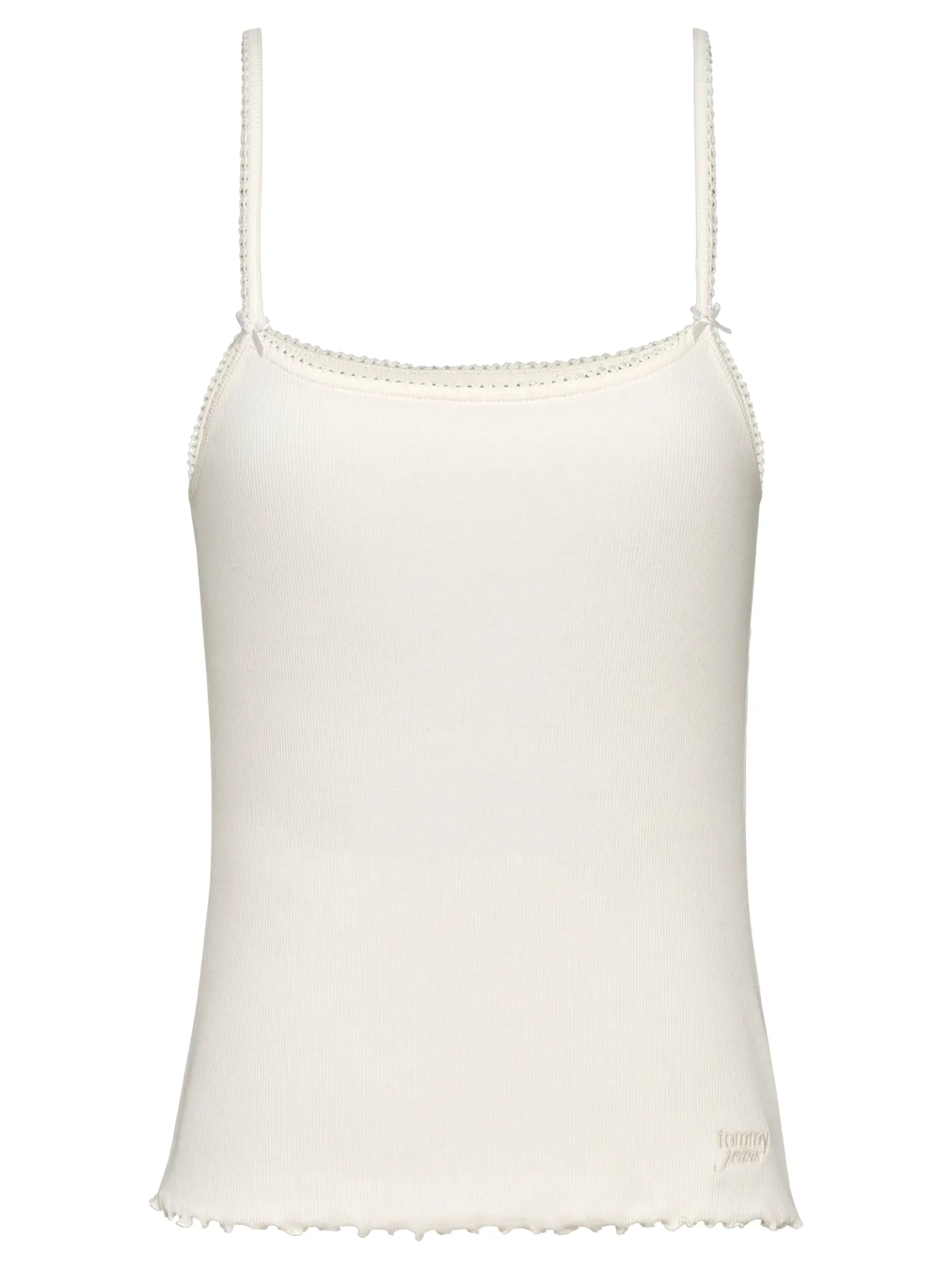 Tank Top mit Spitzenbesatz