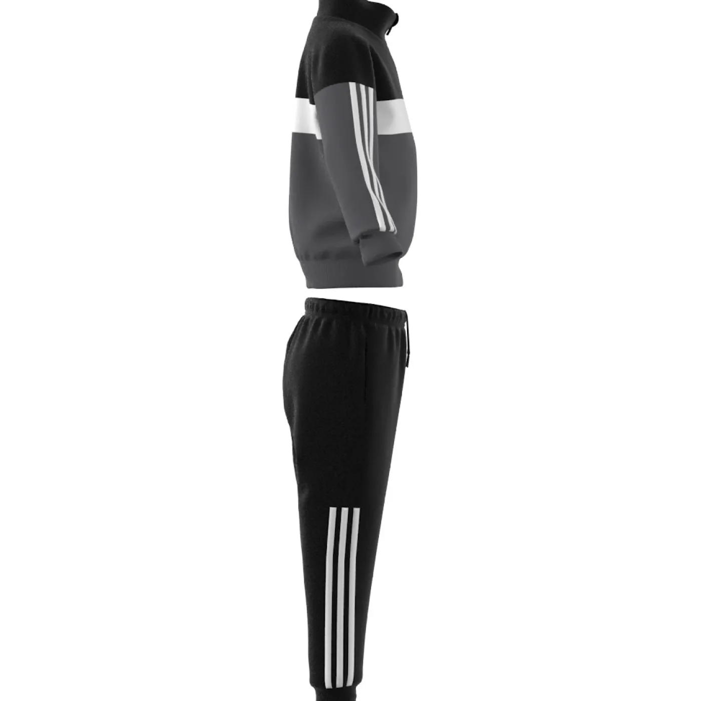 Tiberio 3-Streifen Colorblock Shiny Kids Trainingsanzug