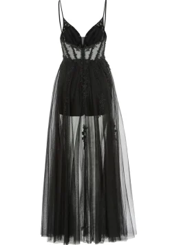 Tüllkleid mit kurzer Jerseyhose
