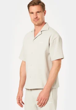 TROY PLISSEE SUMMER SHIRT PEARL GREY