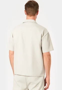 TROY PLISSEE SUMMER SHIRT PEARL GREY