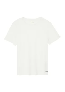 T-Shirt aus Baumwolle mit kleinem Schriftprint