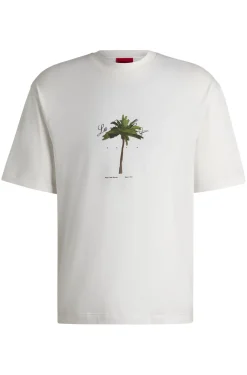 T-Shirt aus Baumwoll-Jersey mit Palmen-Print