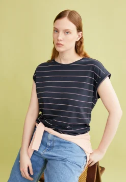 T-Shirt aus TENCEL™ Lyocell Mix JILAANA FINE STRIPES