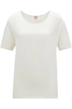 T-SHIRT Esandy AUS MERZERISIERTEM JERSEY MIT VORDERSEITE AUS STRETCH-SEIDE