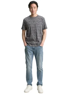 T-Shirt in Melange-Optik