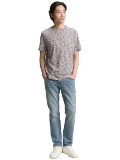 T-Shirt in Melange-Optik