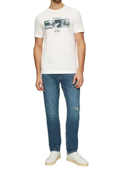 T-Shirt mit Crew Neck und Frontprint