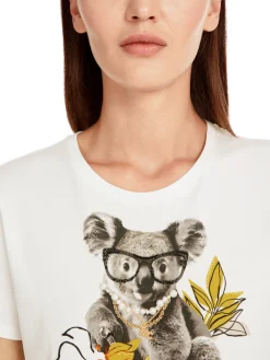T-Shirt mit 3D-Tier-Applikation