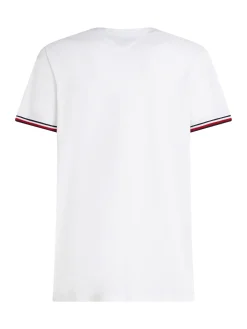 T-Shirt mit farbigen Bündchen
