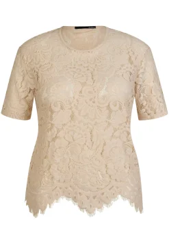 T-Shirt mit floraler Spitze