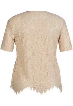 T-Shirt mit floraler Spitze