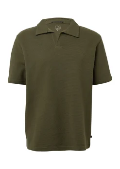 T-Shirt mit offenem Polokragen