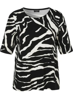 T-Shirt mit Rundhals im Zebralook
