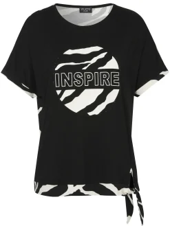 T-Shirt mit Rundhals und Strass