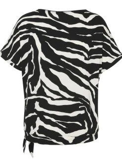 T-Shirt mit Rundhals und Strass
