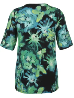 T-Shirt mit V-Ausschnitt und Pailletten