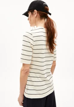 T-Shirt Slim Fit aus Bio-Baumwoll Mix JAANISARA FINE STRIPE
