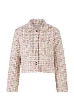 Tweed-Jacke mit Hemdkragen