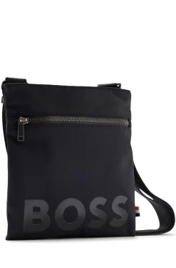 Umhängetasche aus recyceltem Nylon mit Logo-Print