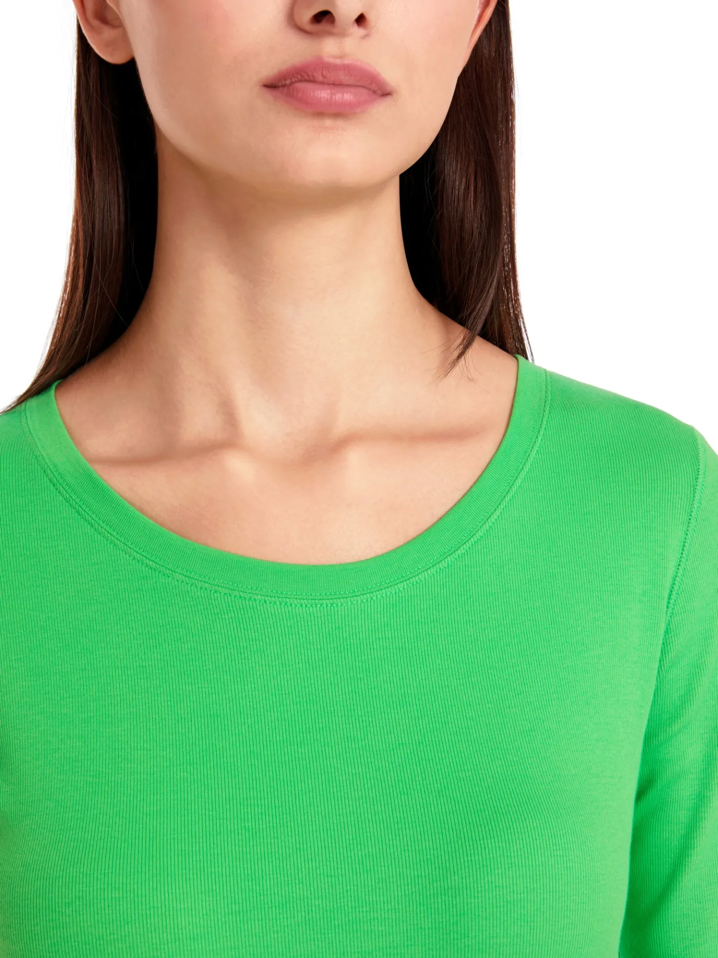 Uni T-Shirt aus stretchigem Cotton-Ripp
