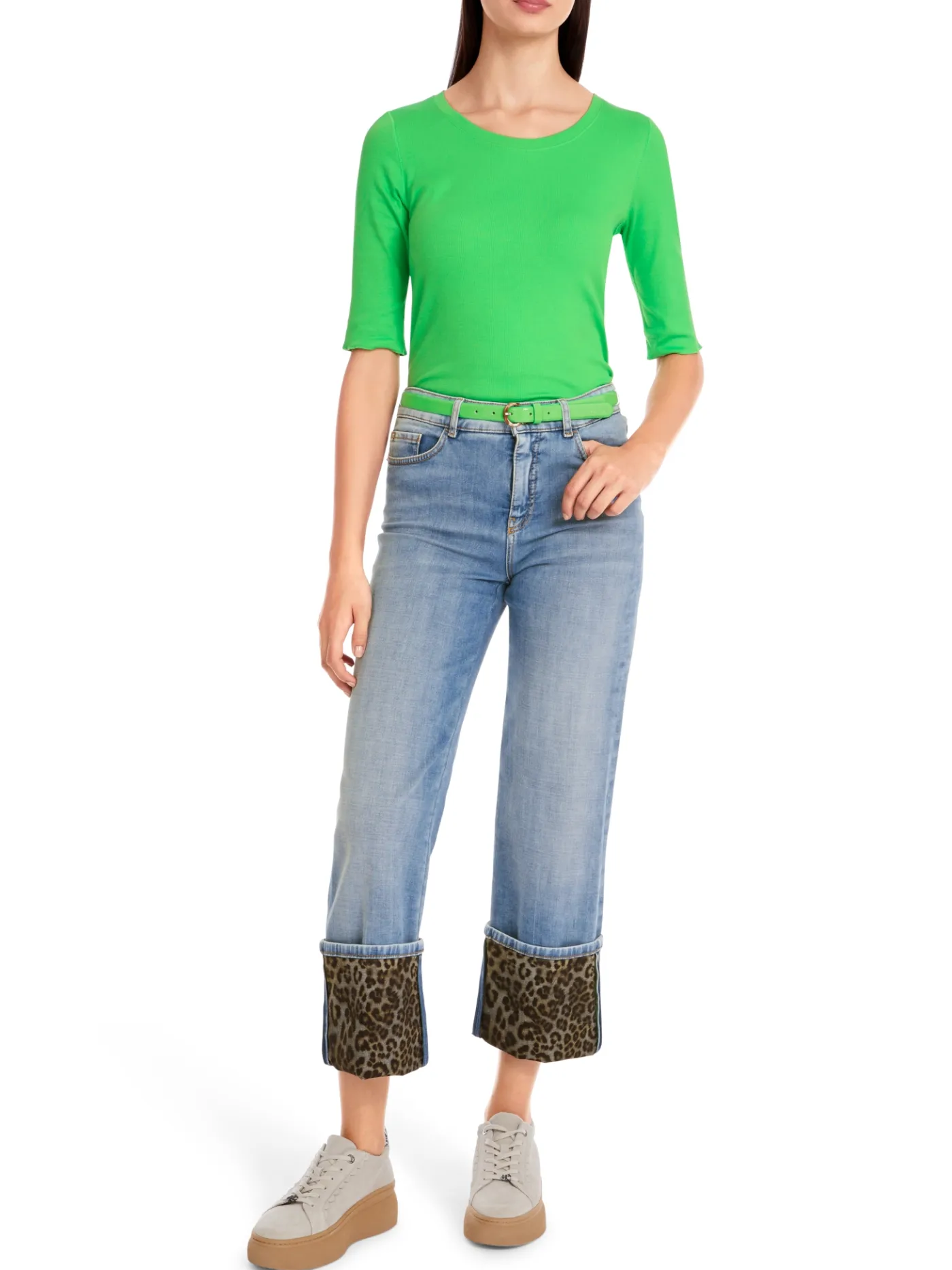 Uni T-Shirt aus stretchigem Cotton-Ripp