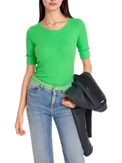 Uni T-Shirt aus stretchigem Cotton-Ripp