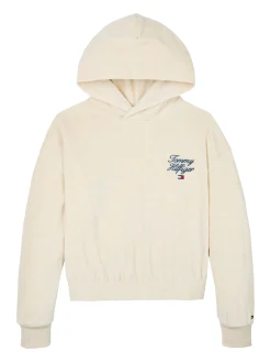 Velours Hoodie mit Logo