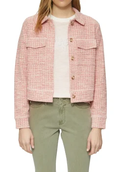 Verkürzte Bouclé-Jacke aus Sweat mit aufgesetzten Taschen