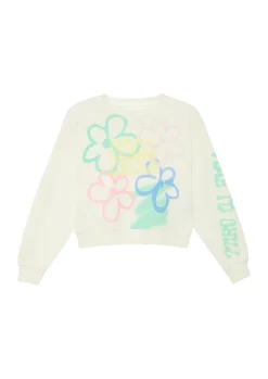 Verkürztes Oversize-Sweatshirt aus Baumwollmix
