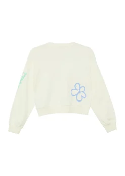 Verkürztes Oversize-Sweatshirt aus Baumwollmix