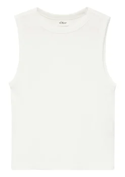Verkürztes Slim-Fit-Top mit Rippstruktur