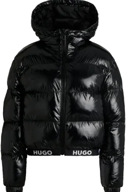 Wasserabweisende Steppjacke mit Logo-Bund