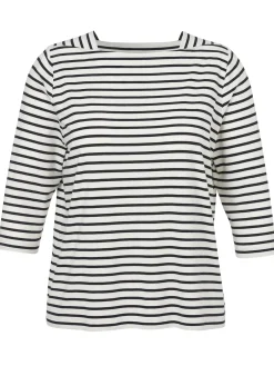Weiches Ringel T-Shirt mit Karree-Ausschnitt