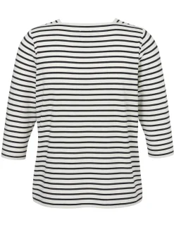 Weiches Ringel T-Shirt mit Karree-Ausschnitt